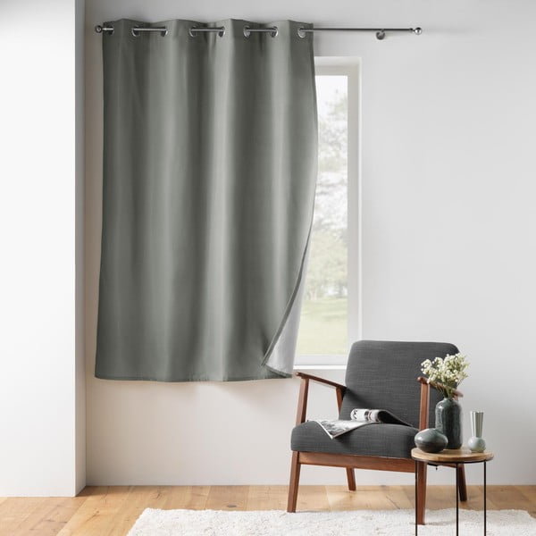 Draperie gri termoizolantă din microfibră 135x180 cm Micropolar – douceur d'intérieur-image-2