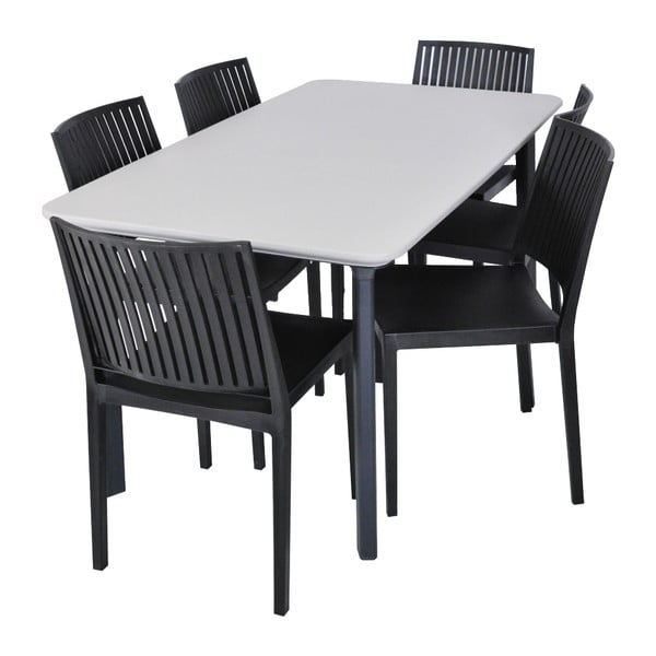 Scaun de grădină negru din plastic Bars - Rojaplast-image-2