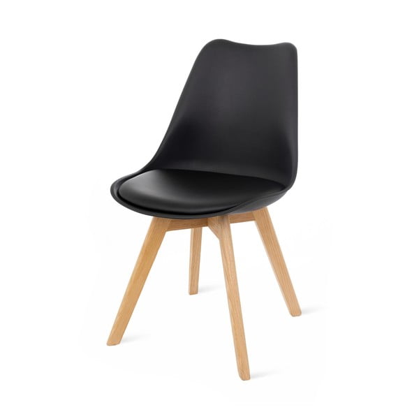 Set 2 scaune cu picioare din lemn de fag Bonami Essentials Retro, negru