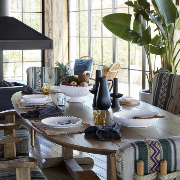 Farfurie adâncă pentru salată/paste din gresie ceramică Costa Nova Pearl, ⌀ 34 cm, alb-image-3