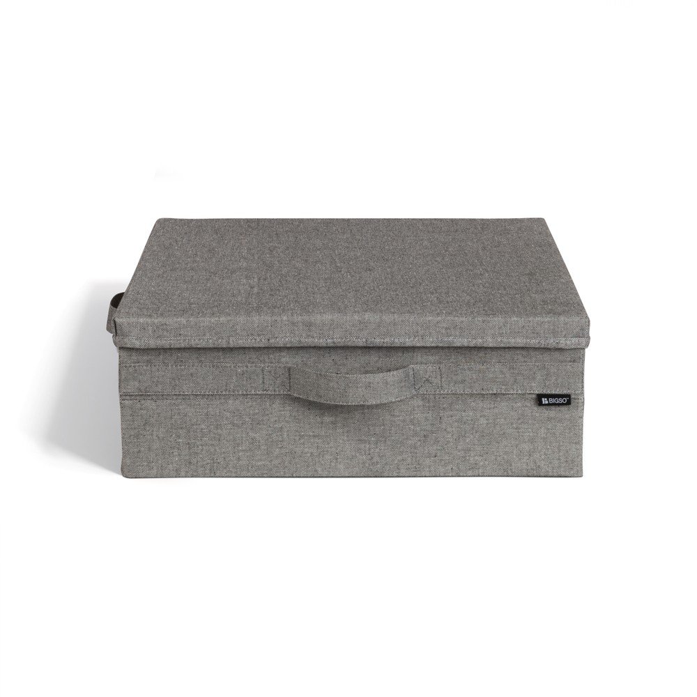 Cutie de depozitare gri din material textil cu capac 46x56x16 cm Soft Storage Low – Bigso