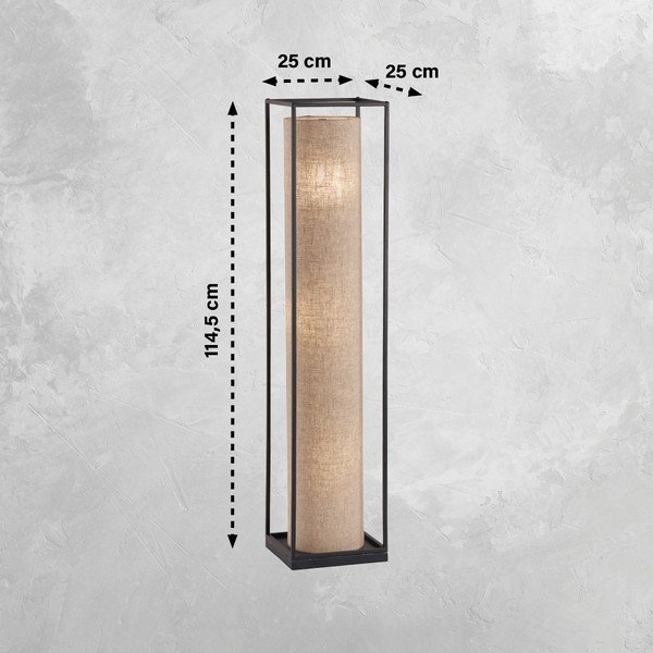 Lampadar negru/bej cu abajur textil (înălțime 114,5 cm) Thor – Fischer & Honsel-image-2