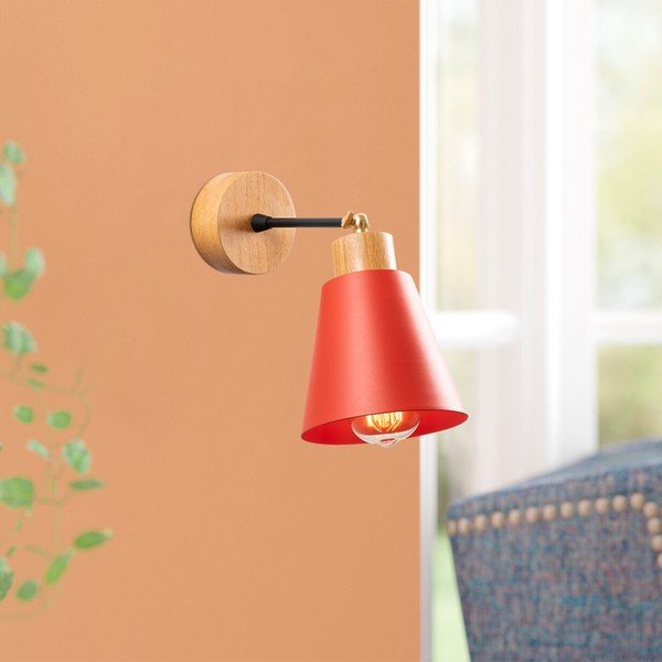 Aplică de perete roșie/în culoare naturală ø 14 cm Manavgat – Opviq lights-image-1