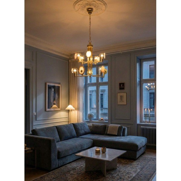 Lustră aurie din metal Glamour – Premier Housewares-image-1