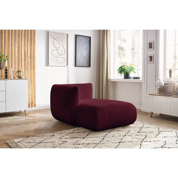 Modul pentru canapea burgundy cu tapițerie din catifea reiată  (cu colțar pe partea stângă ) Lecomte – Bobochic Paris-image-1