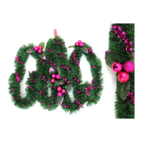 Ghirlandă de Crăciun cu detalii roz Unimasa Tinsel, lungime 3 m
