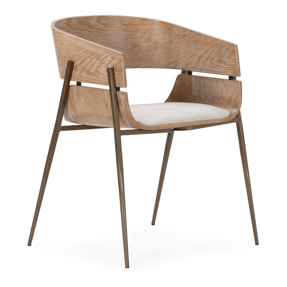 Set de scaune de sufragerie Ã®n culoare naturalÄcu cotiere 2 buc. tapiÈu009Bat Naia âu0080MOME