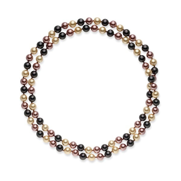 Colier cu perle maro și albe Pearls Of London Mystic, lungime 90 cm