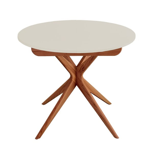 Masă de dining rotundă extensibilă cu blat suplimentar ø 90 cm Jubi – Ragaba