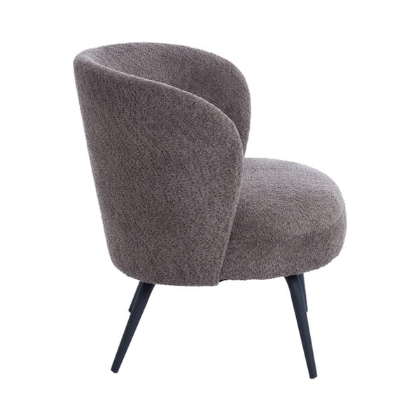 Fotoliu maro închis cu tapițerie din stofă bouclé Dieyda – Light & Living-image-3