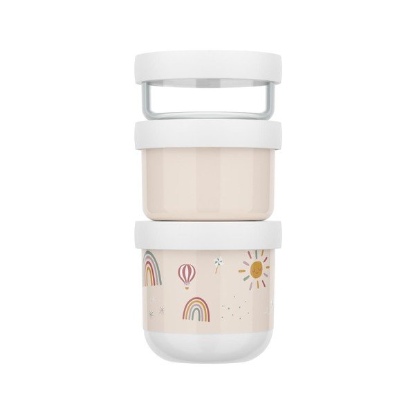 Cutii de gustări pentru copii bej 3 buc. din plastic Sunshine & Rainbow – Mepal-image-3