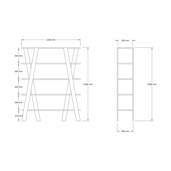 Bibliotecă albă 120x150 cm Conde – Kalune Design-image-4