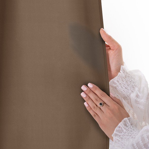 Draperie maro dimout (semi-opacă) 140x250 cm Carli Tie – Restilo-image-4