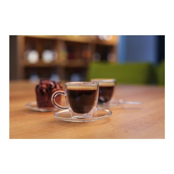 Set 2 cești cu perete dublu Vialli Design Amo Espresso, 50 ml-image-1