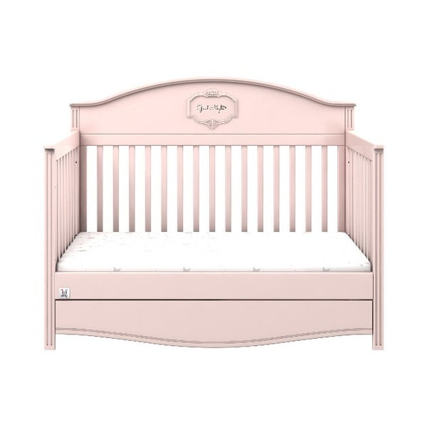 Pătuț variabil pentru copii cu sertar BELLAMY GoodNight, 70 x 140 cm, roz