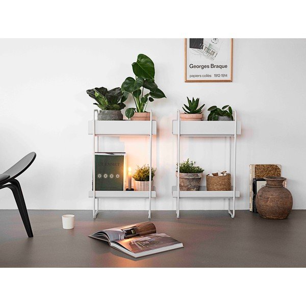 Masă consolă gri deschis din metal 24x48 cm A-Console – Zone-image-2