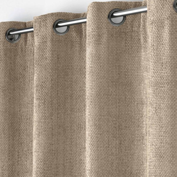 Draperie maro deschis din janilie 140x260 cm Leo – douceur d'intérieur-image-2