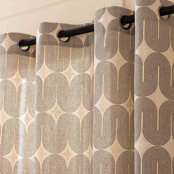 Draperie neagră-bej 140x240 cm Ondine – douceur d'intérieur-image-2