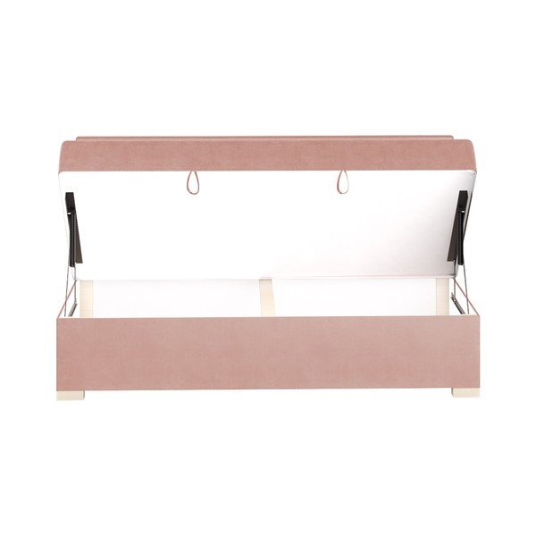 Pat pentru copii  roz cu spațiu de depozitare cu saltea 90x200 cm Cozi – Ghado-image-4