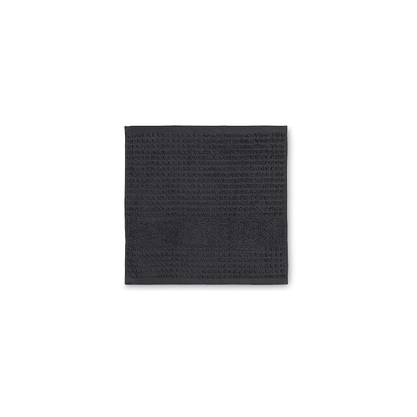 Prosop gri închis din bumbac organic din frotir 30x30 cm Check – JUNA