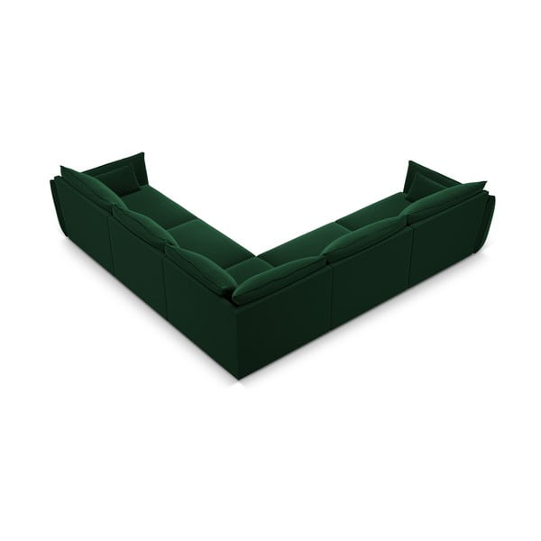 Colțar verde închis cu tapițerie din catifea Vanda – Mazzini Sofas-image-3