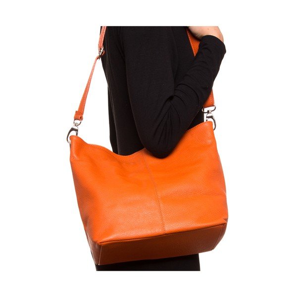 Geantă din piele Luisa Vannini Gilliana, portocaliu-image-2