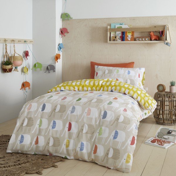 Lenjerie de pat din bumbac pentru copii 200x135 cm Minbu Elephant - Pineapple Elephant-image-1