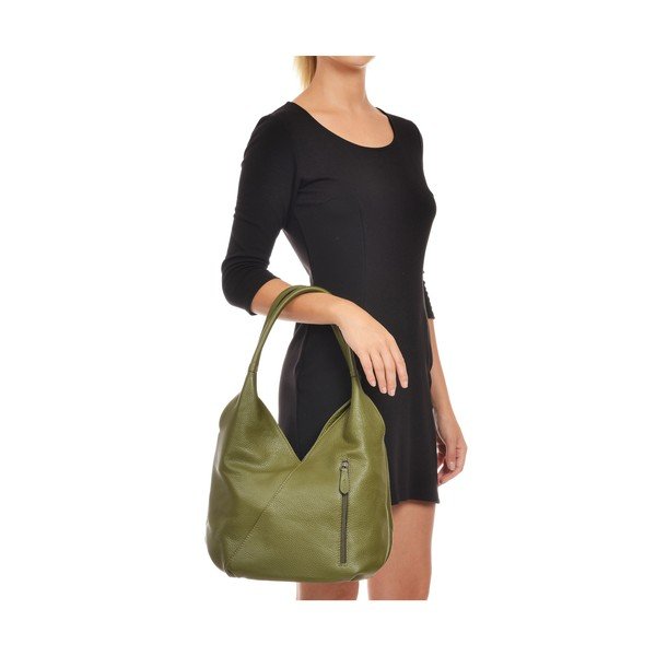 Geantă Hobo din piele Roberta M Brigida, verde-image-2