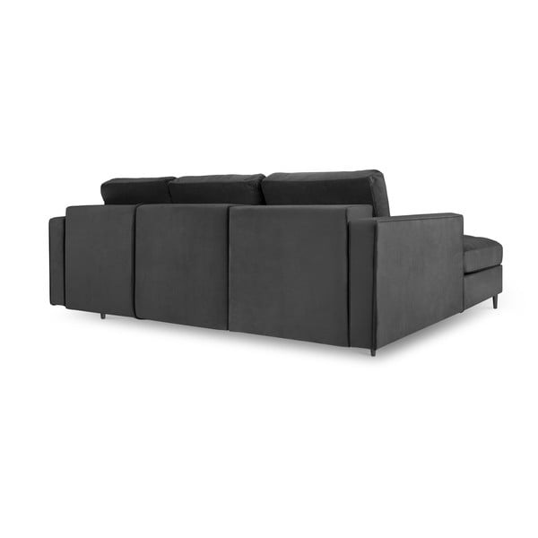 Colțar extensibil din catifea cu șezlong stânga Milo Casa Santo, gri închis-image-3