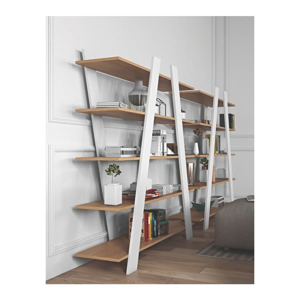 Bibliotecă TemaHome Wind Oak, alb-image-4