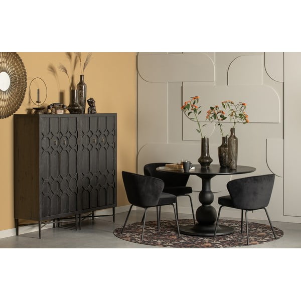 Dulap negru din lemn reciclat 75x143x40 cm Bequest – WOOOD-image-1