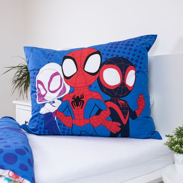 Lenjerie de pat pentru copii albastră din bumbac pentru pat de o persoană 140x200 cm Spidey – Jerry Fabrics-image-3