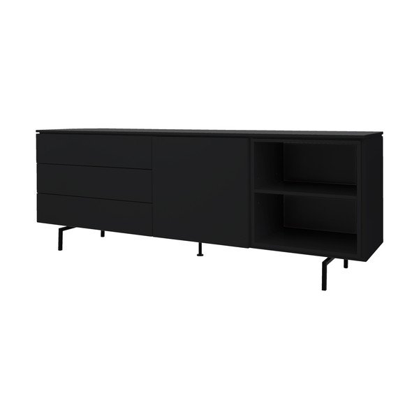 Comodă neagră joasă 210x76 cm Plain – Tenzo-image-2