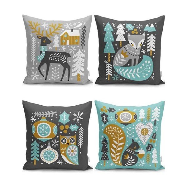 Fețe de pernă 4 buc. 43x43 cm  cu model de Crăciun Merry Christmas – Mila Home