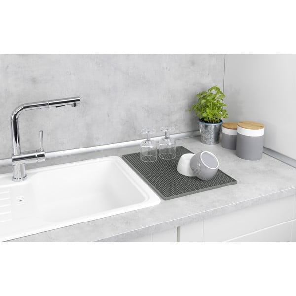 Scurgător de vase gri din cauciuc 40x30 cm Maxi – Wenko-image-1