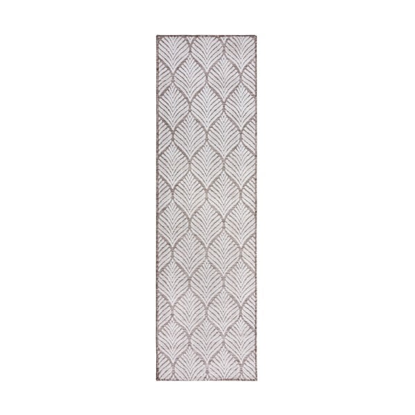 Covor pentru exterior și interior fildeș 66x230 cm Elm Leaf – Flair Rugs