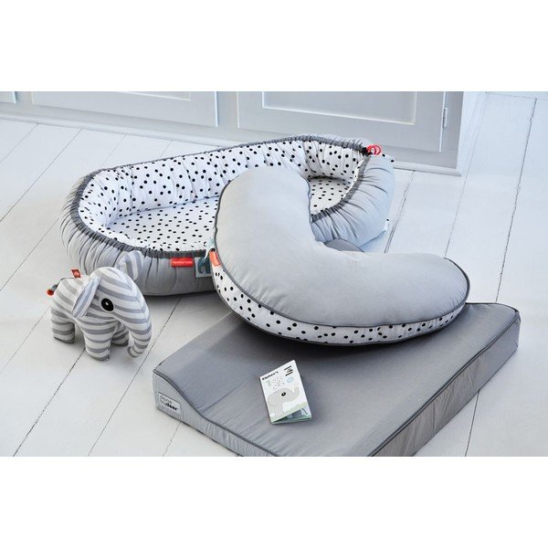 Pernă cuib pentru bebeluș Done by Deer Happy Dots, gri-image-1