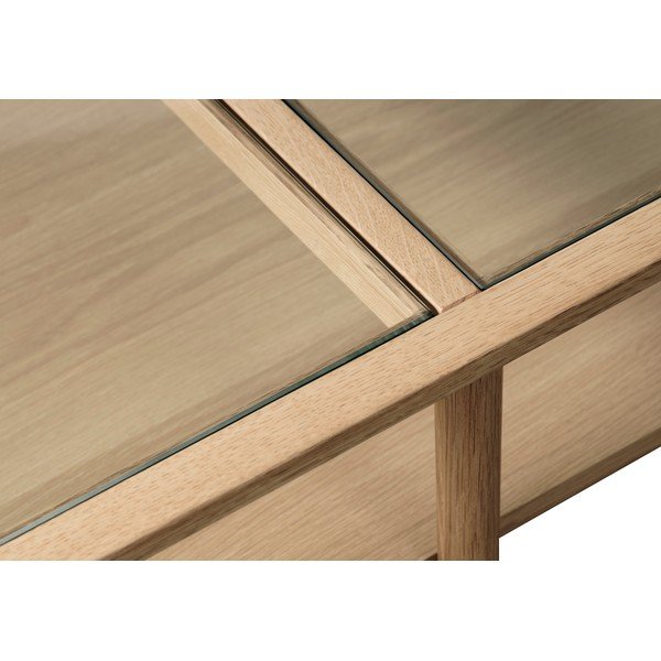 Măsuță de cafea în culoare naturală din sticlă 60x120 cm Elba – Unique Furniture-image-4