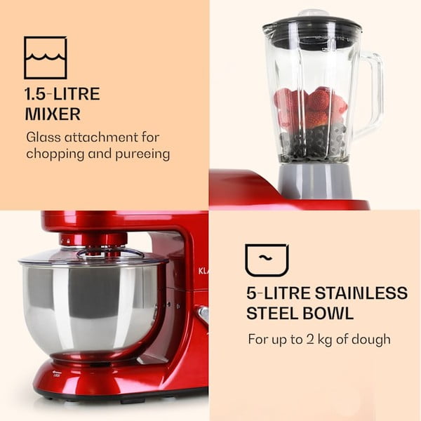 Robot de bucătărie multifuncțional Klarstein Lucia Rossa, roșu-image-4