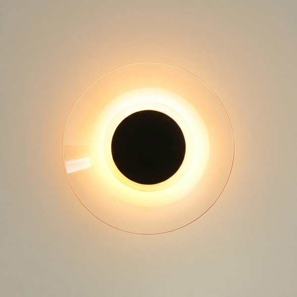 Aplică de perete neagră LED 
din sticlă acrilică
 ø 28 cm ASTRO – Thoro-image-4