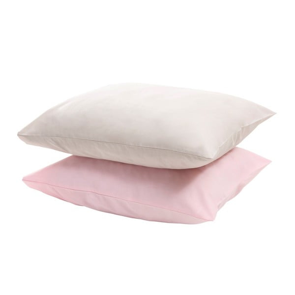 Set fețe de perne Baby Pillowcase Pink Stone, roz - alb