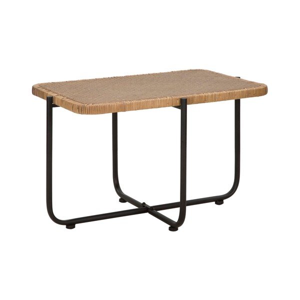 Măsuță de cafea neagră/în culoare naturală din ratan 55x75 cm Cebu – Mauro Ferretti