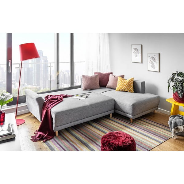 Colțar extensibil cu șezlong pe partea dreaptă Miuform Lovely Annie, gri deschis-image-3