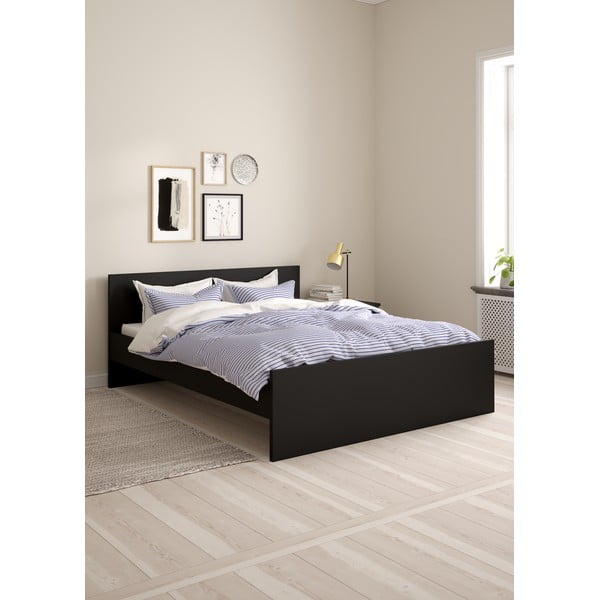 Pat matrimonial negru 160x200 cm Naia – Tvilum-image-1