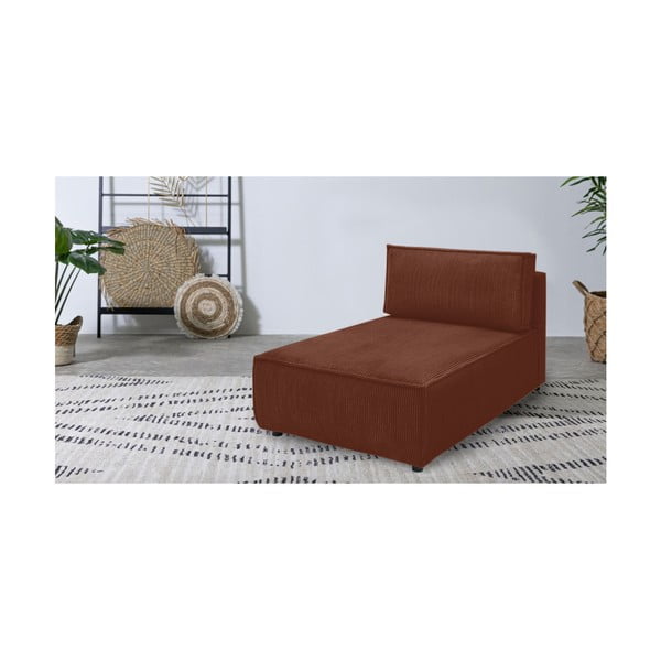 Modul pentru canapea cărămiziu cu tapițerie din catifea reiată  (cu colț variabil) Nihad modular – Bobochic Paris-image-1