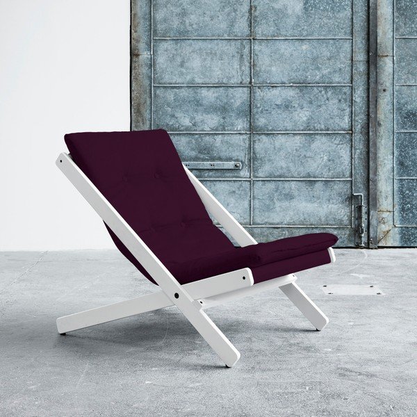 Fotoliu pliabil Karup Boogie White/Purple Plum