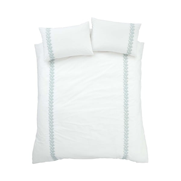 Lenjerie de pat albă din bumbac pentru pat dublu 200x200 cm Embroidery Leaf – Bianca-image-2