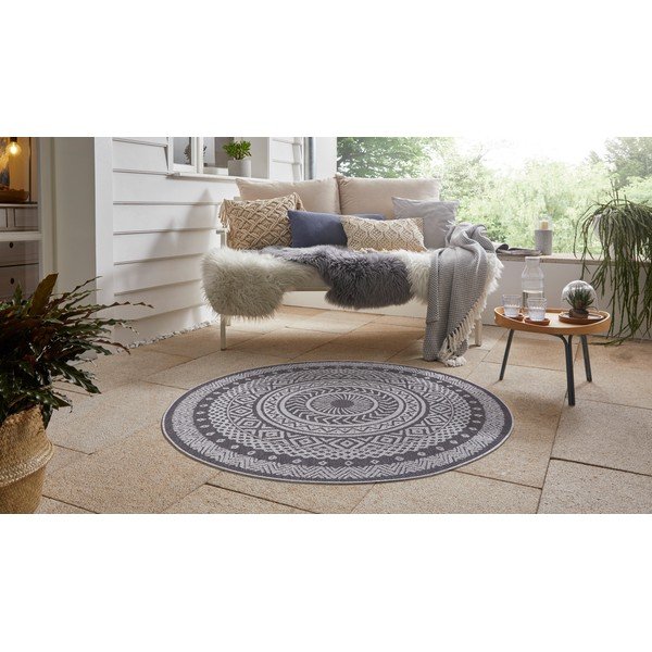 Covor exterior Ragami Round, ø 160 cm, gri-image-4