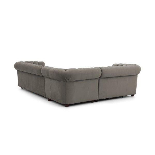 Colțar gri extensibil cu tapițerie din catifea (cu colț pe partea stângă/în formă de ”L”) York Blik – Ropez-image-3