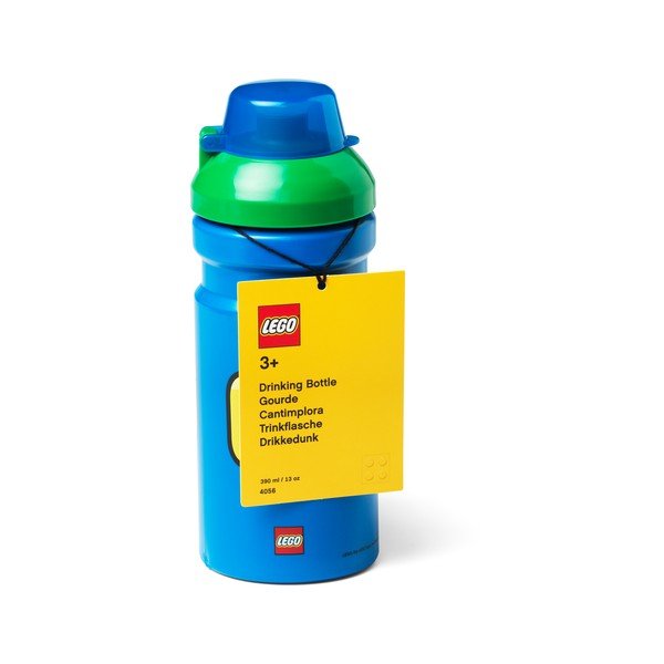 Sticlă pentru apă cu capac verde LEGO® Iconic, 390 ml, albastru-image-2